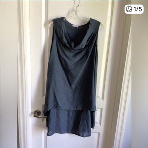 Banana blue linen tunic size small